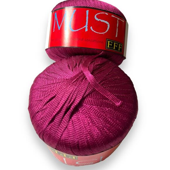 2 Skeins Filati FF MUST Nylon Yarn | #75 Wine  Red-purple *Made in Italy* - Picture 7 of 7